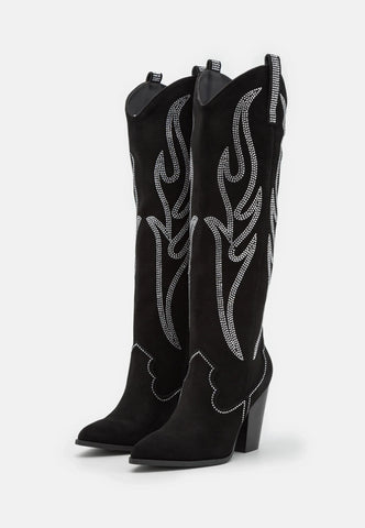 STEVE MADDEN LASSO Black/Stone Cowboy boots