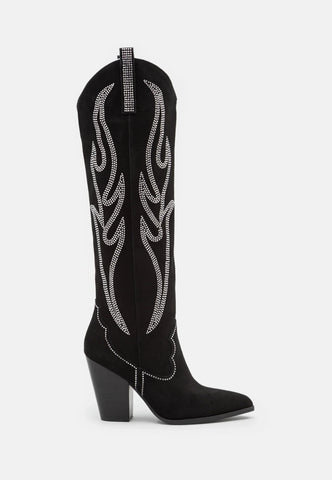 STEVE MADDEN Lasso Black/Stone Cowboy boots