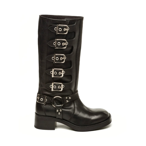 STEVE MADDEN Battle Boot Black Leather BLACK FRIDAY 2024