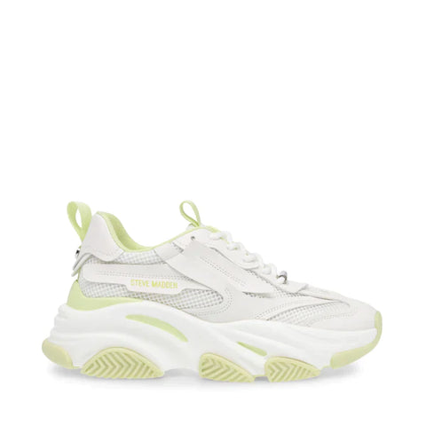 STEVE MADDEN Possession Sneaker White/Lime SUMMER 2023