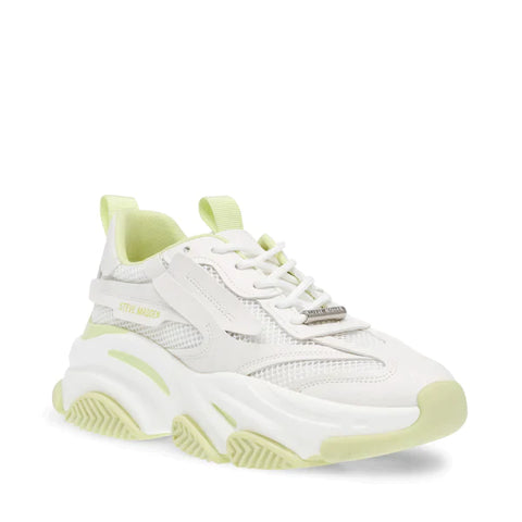 STEVE MADDEN Possession Sneaker White/Lime SUMMER 2023