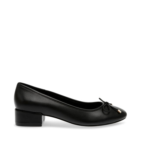 STEVE MADDEN Cherish Ballerina Black Leather Balerínky a mokasíny