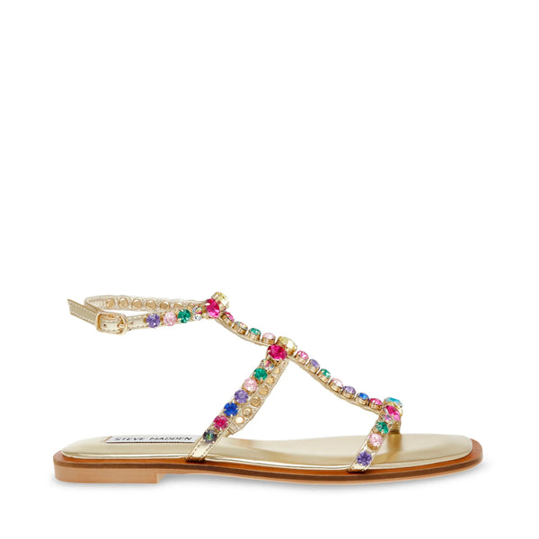 St Lucia Sandal Gold Multi