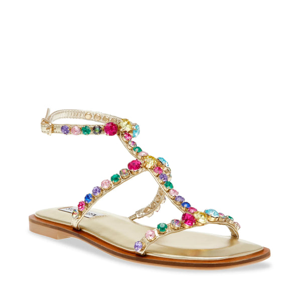 St Lucia Sandal Gold Multi