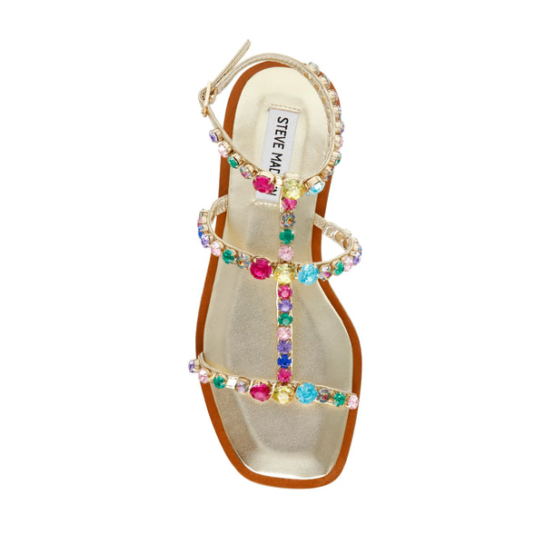 St Lucia Sandal Gold Multi