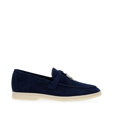 STEVE MADDEN PORTLAND LOAFER NAVY SUEDE Balerínky a mokasíny