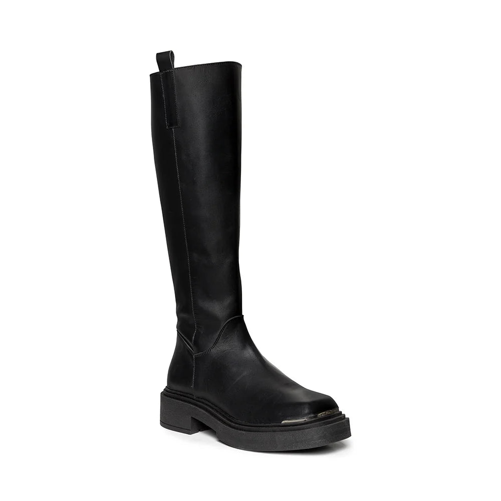 Constance Boots Black Leather- Hover Image