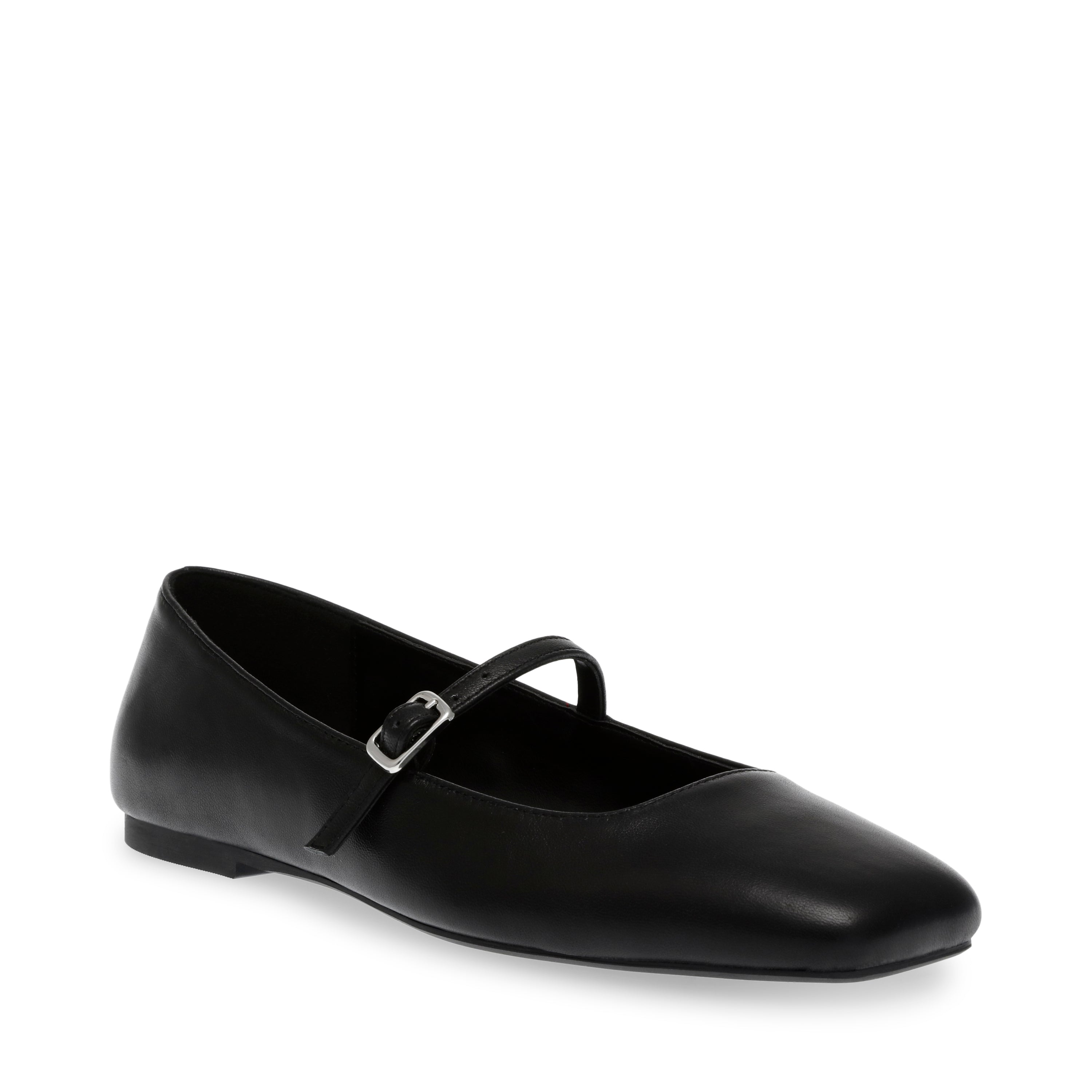 EZRI BALLERINAS BLACK LEATHER- Hover Image