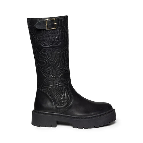 STEVE MADDEN GELINA BOOTS BLACK LEATHER Bestsellery