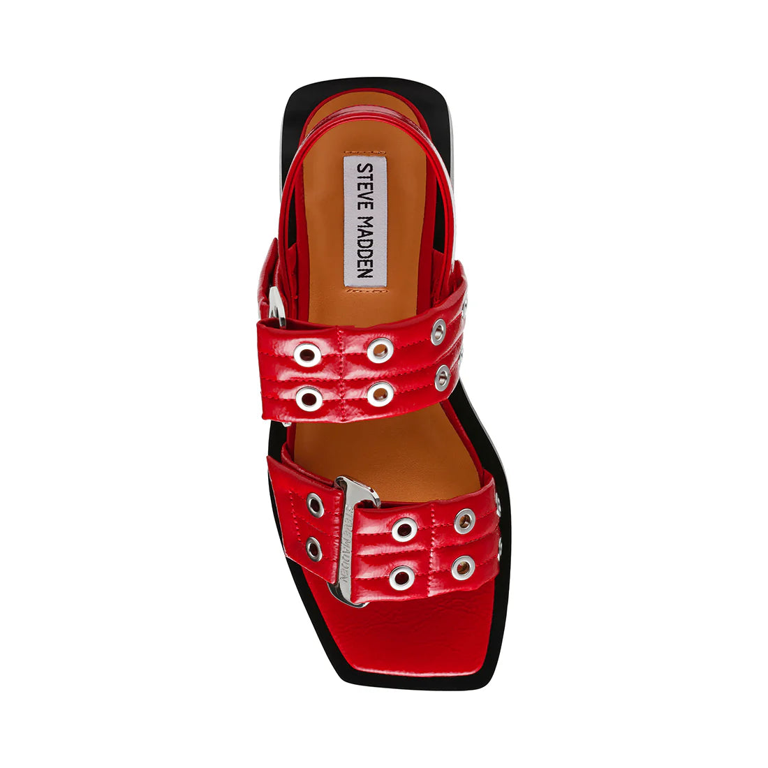 Saria Flat Sandals Red Patent- Hover Image