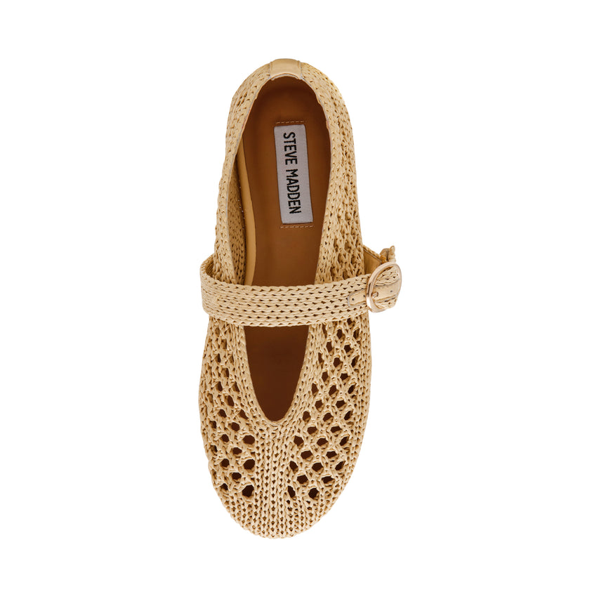 Alara Flat Shoe NAT RAFFIA