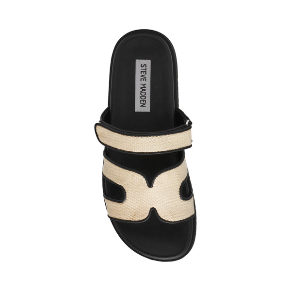 Missile Sandal NAT BLACK RAFFIA