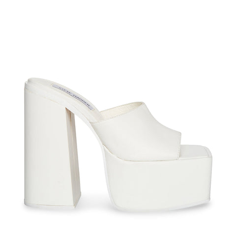 STEVE MADDEN Trixie Sandal White Leather Výpredaj