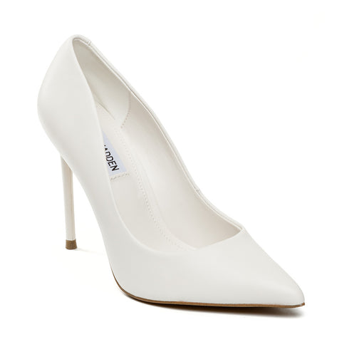 STEVE MADDEN VALA WHITE LEATHER Lodičky